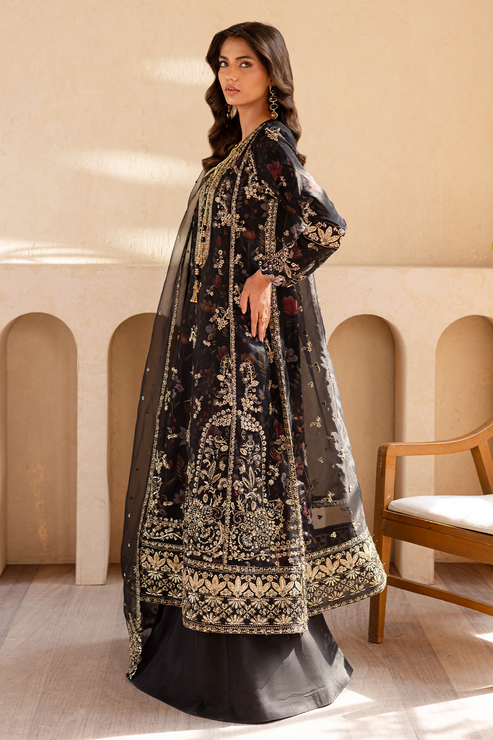 Emaan Adeel | Noore Festive Formals | ZAREYA Custom Size Black Organza