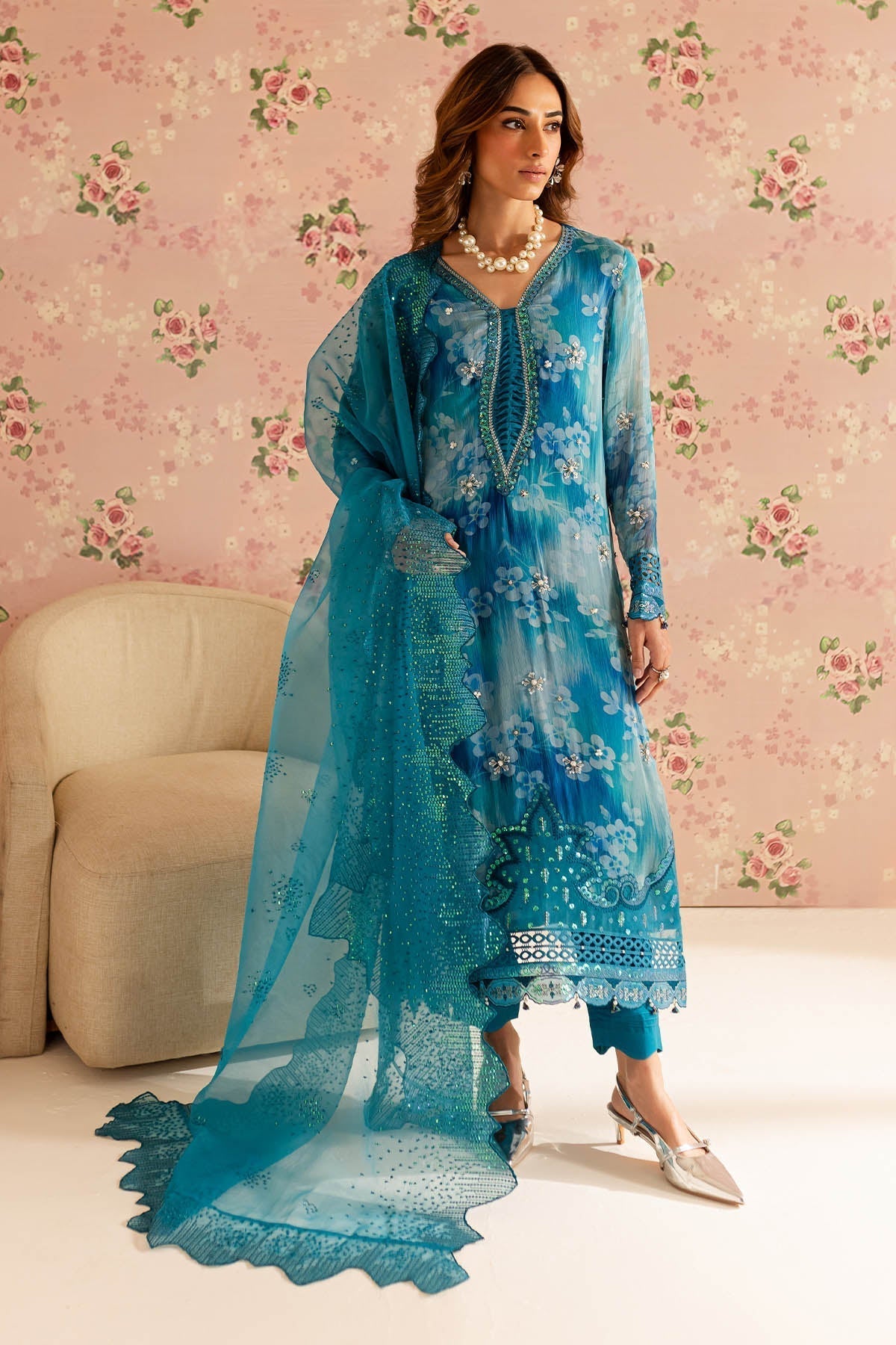 Nureh | Ballerina Formals | NU2-158 XL Sky Blue Chiffon