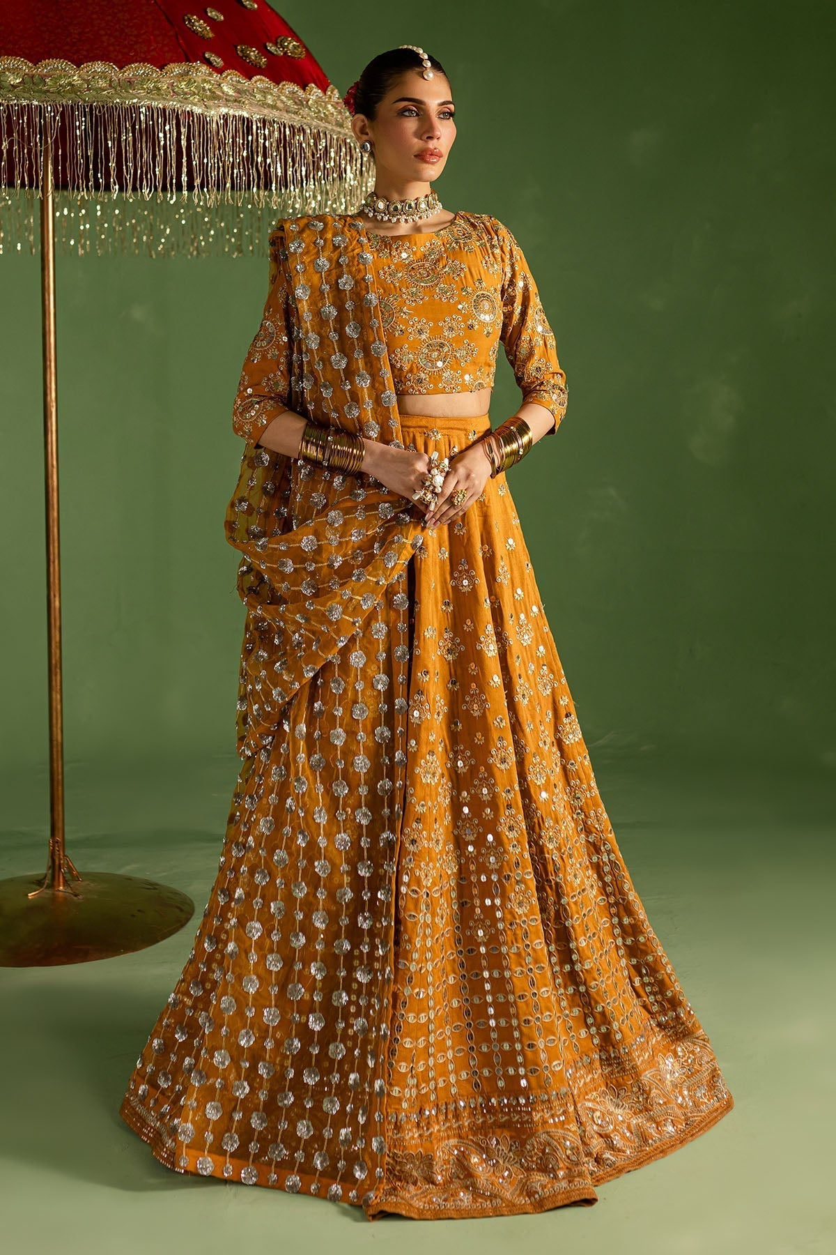 Nureh | Wedding Formals 24 | FP-127 L Mustard Yellow Silk
