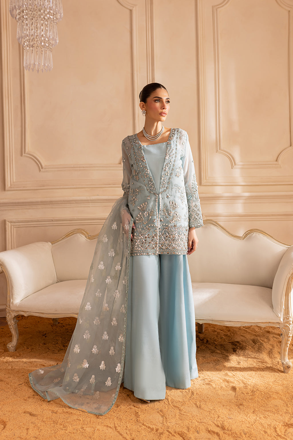 Vanya | Marlene Formals | ML-07 XS Light Blue Organza