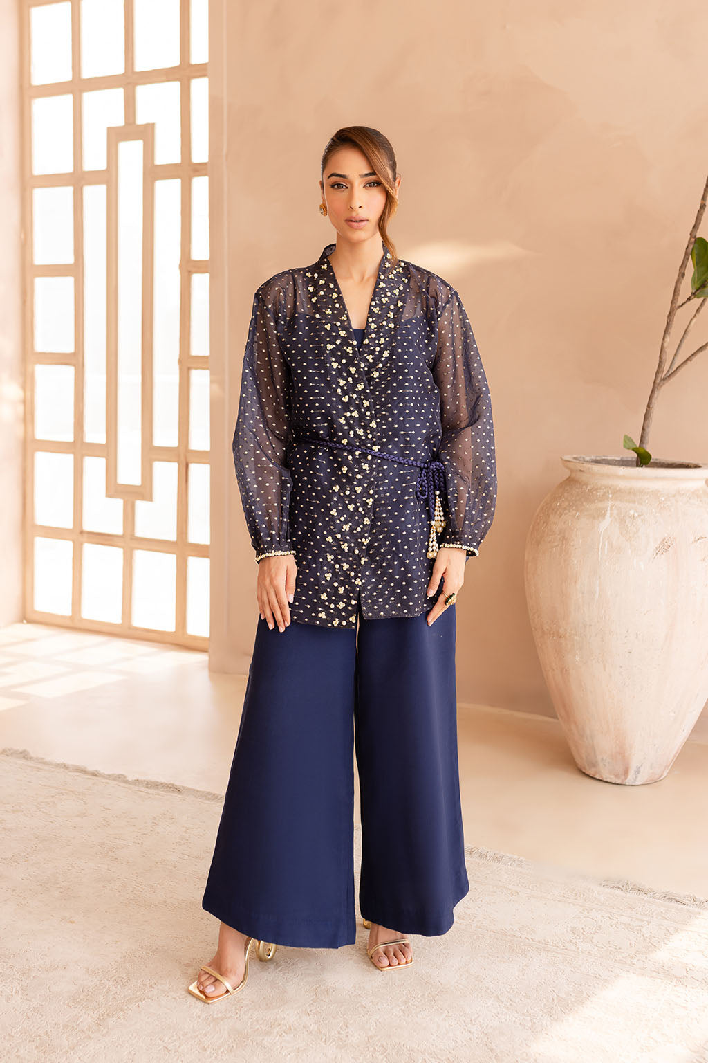 Vanya | Veranda Fromals |VR-06 XS Navy Organza