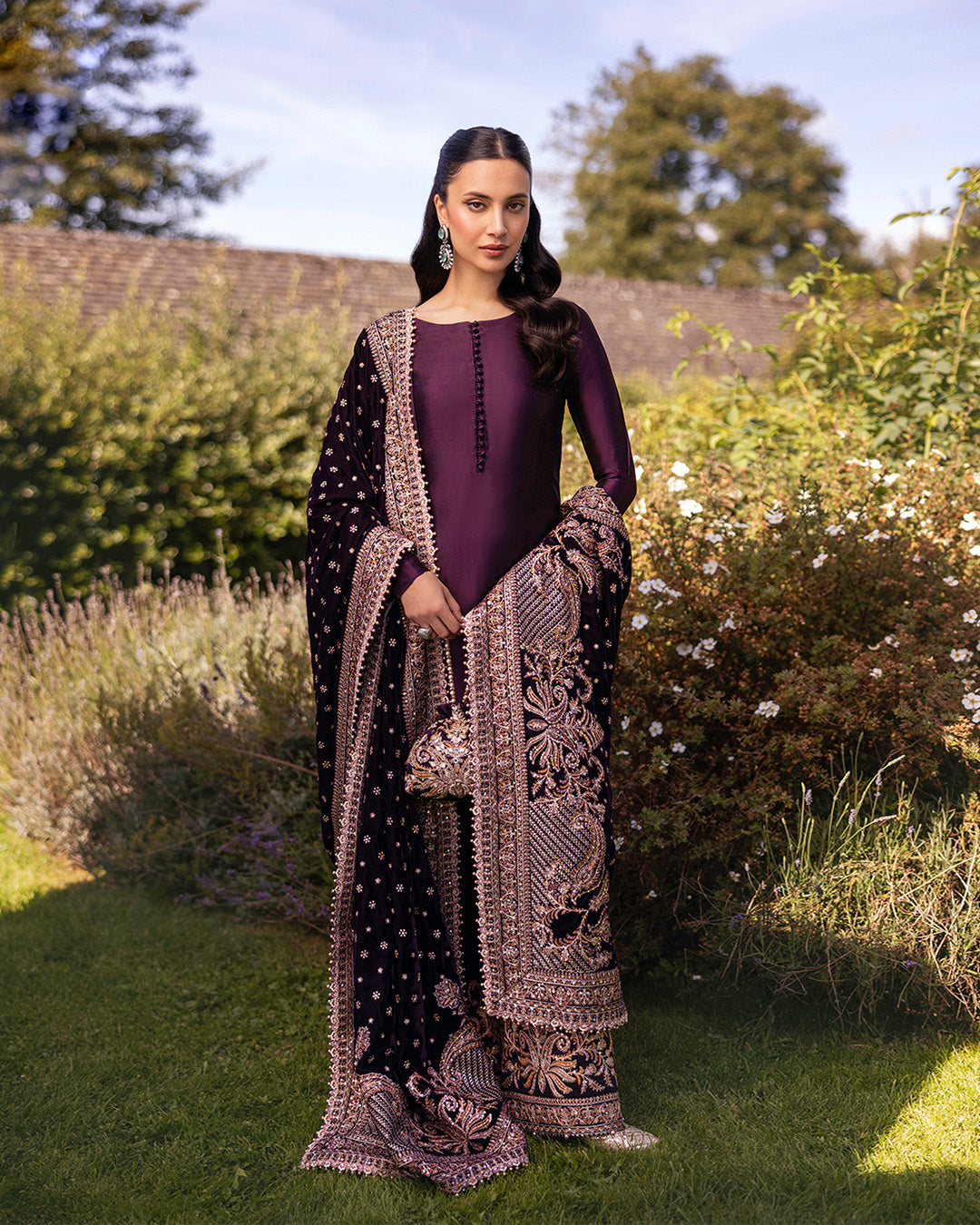 Faiza Saqlain | Adeen Formals | Vespera XS Dark Plum Silk