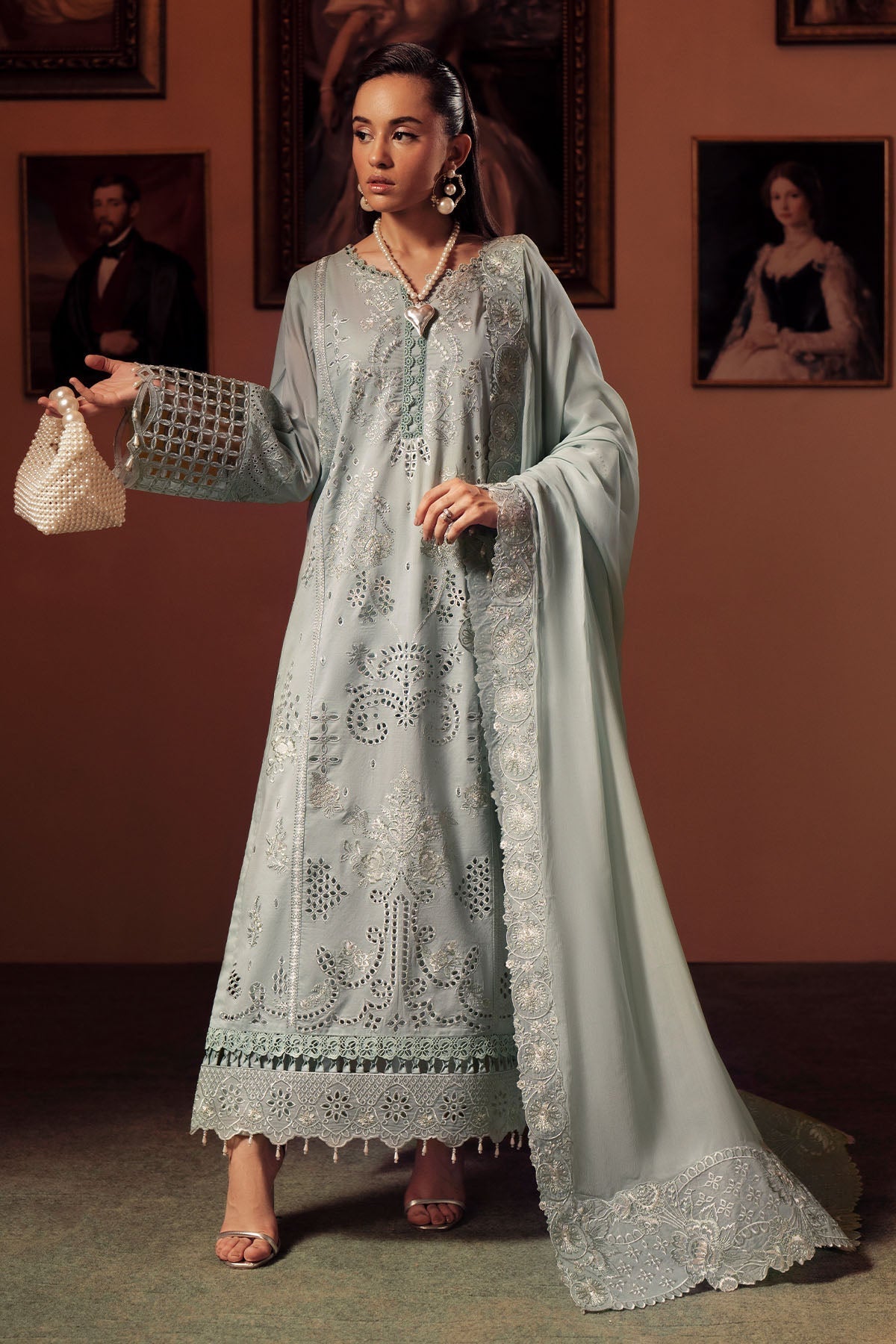 Nureh | Feya Eid Collection | FE-11 XL Light Gray Lawn