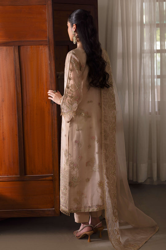 Naqshi | Pareezah Formals | Zumar S Nude Pink Organza