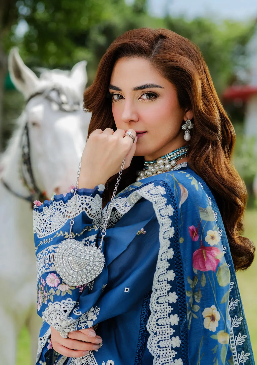 Elaf Premium | Luxury Lawn 25 | ELH-2A ZIVA XL Royal Blue Lawn