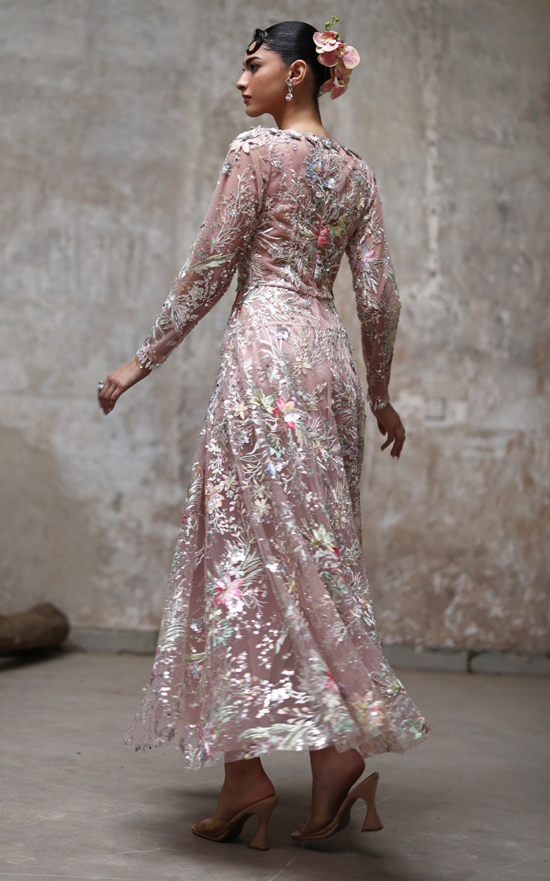 Threads and Motifs | Formal Dresses 25 | Net Embroidered Dress - Pakistani Designer Dress - by Threads and Motifs - Type : Ladies Clothes - 100% Original at Saira Sultan