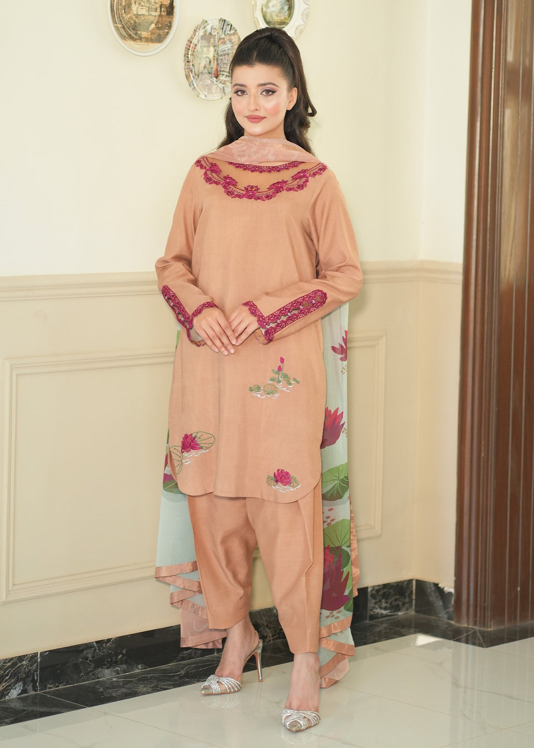 Fozia Khalid | Silk Spire | AMBER XS Raw Silk Beige