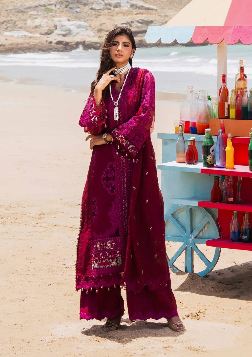 Elaf Premium | Hai Kuch Festive Lawn 24 | EHK-01B Gulzar - Pakistani Designer Dress - by Elaf Premium | Type: Luxury - 100% Original at Saira Sultan