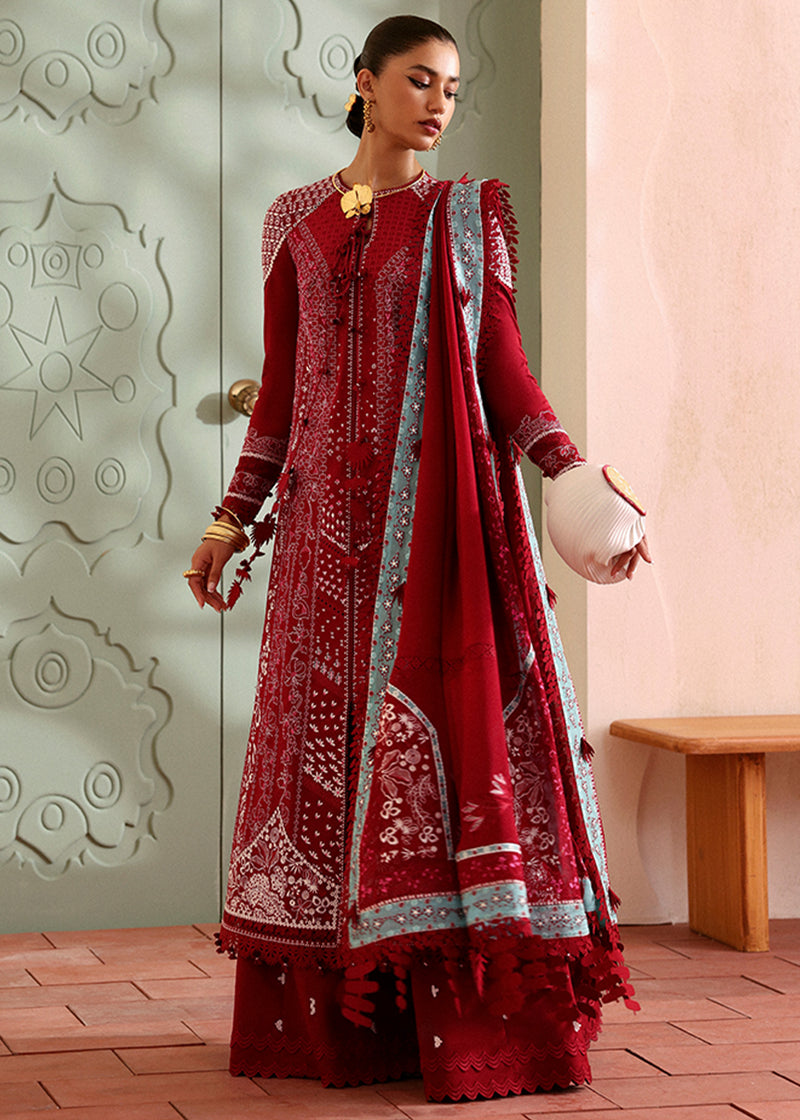 Suffuse | Eid Lawn 25 | INEESA XS Red Organza