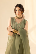 Erum Khan | Lillia Summer Edit | Olive Bloom L Greenish Grey Korean Silk