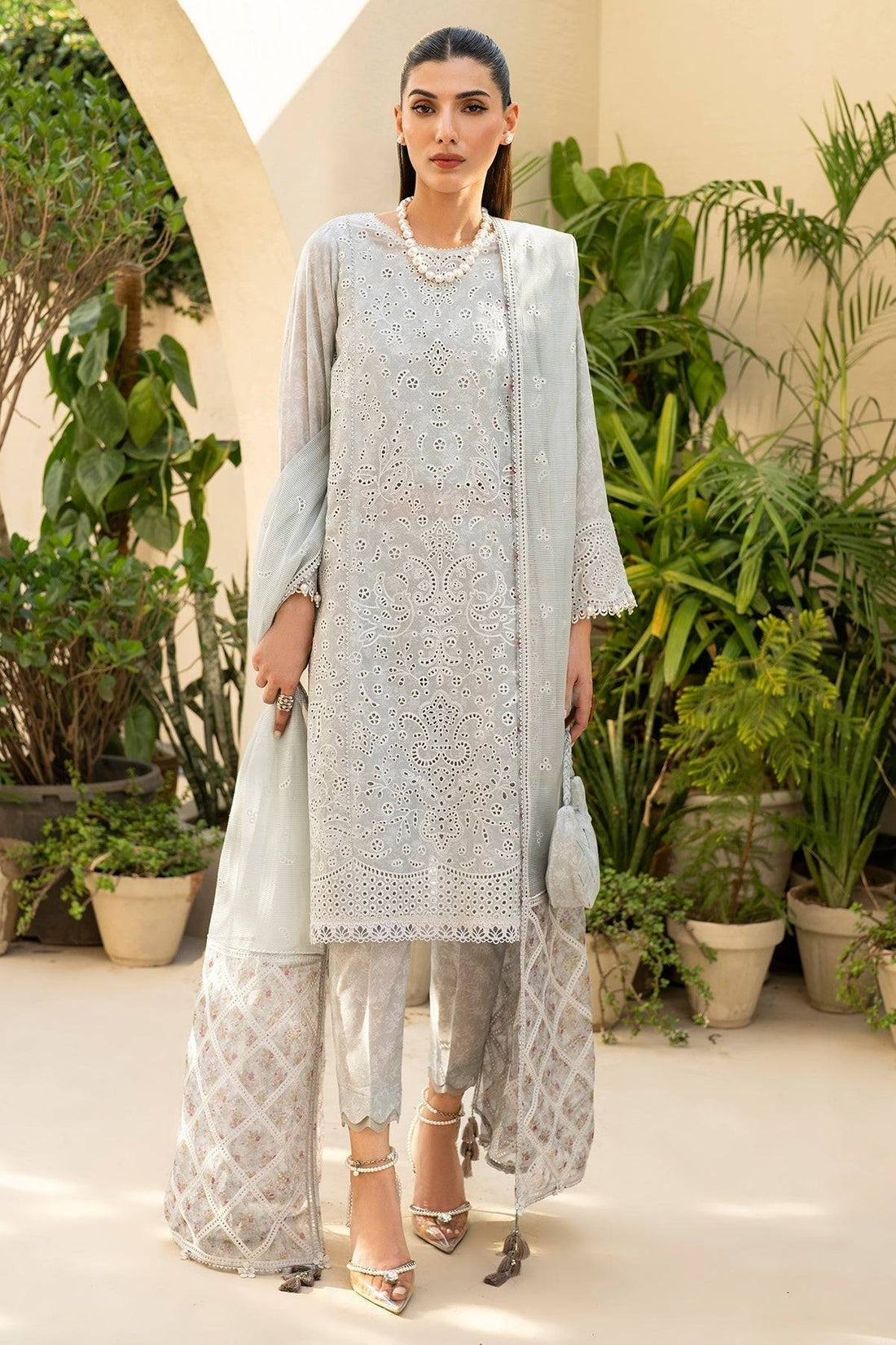 Jazmin | Irish Lawn SS 24 | D2 - Pakistani Designer Dress - by Jazmin | Type: Luxury - 100% Original at Saira Sultan
