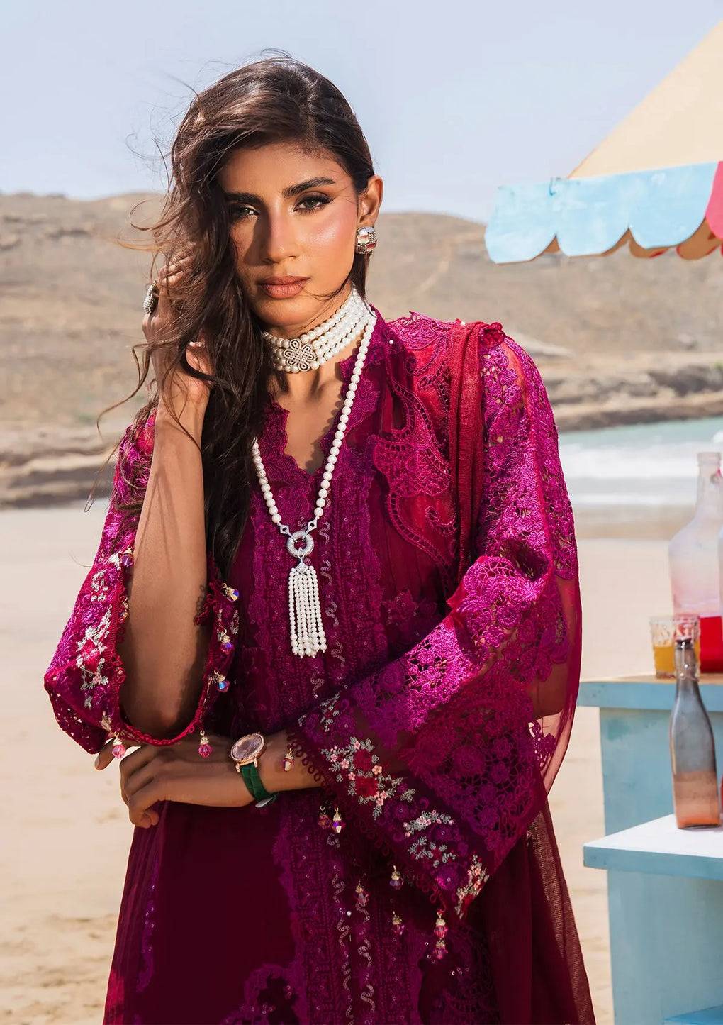 Elaf Premium | Hai Kuch Festive Lawn 24 | EHK-01B Gulzar - Pakistani Designer Dress - by Elaf Premium | Type: Luxury - 100% Original at Saira Sultan