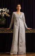 Threads and Motifs | Formal Dresses 25 | Organza Embroidered Jacket - Pakistani Designer Dress - by Threads and Motifs - Type : Ladies Clothes - 100% Original at Saira Sultan