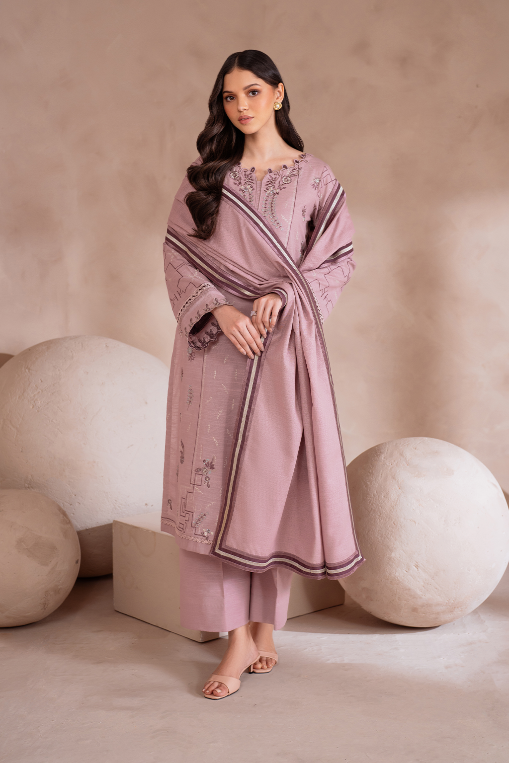 Iznik | Exclusive Winter | UE-371 XL Tea Pink Khaddar