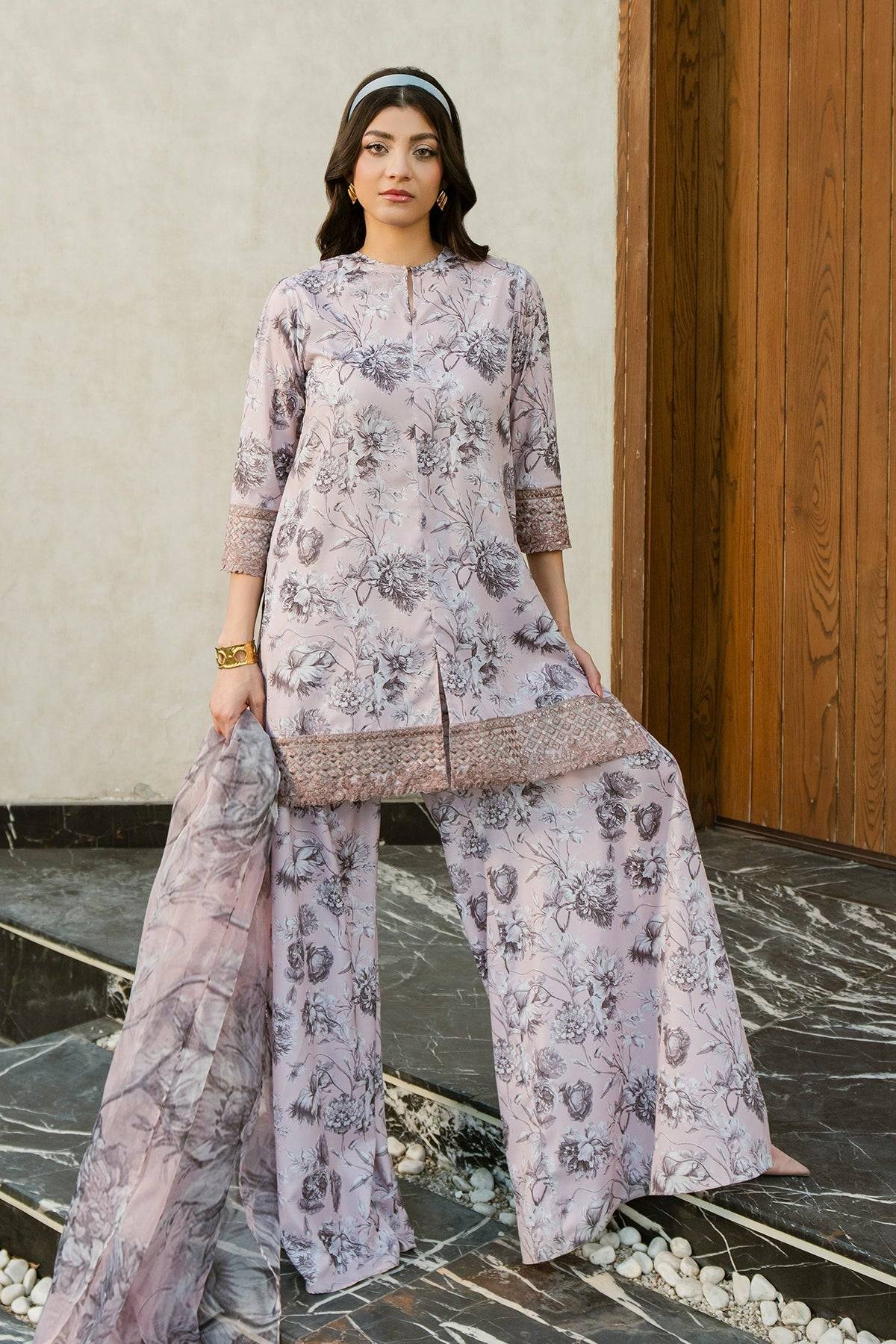 Fahad Hussayn | Lawn Banger | Allium Bloom - Pakistani Designer Dress - by Erum Khan | Type: Ladies Clothes - 100% Original at Saira Sultan
