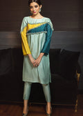 Hana | Serendipity Ready to Wear | Lemongrass Play M Aqua Blue Raw Silk