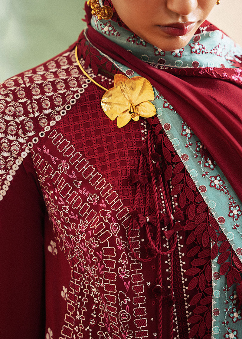 Suffuse | Eid Lawn 25 | INEESA L Red Organza