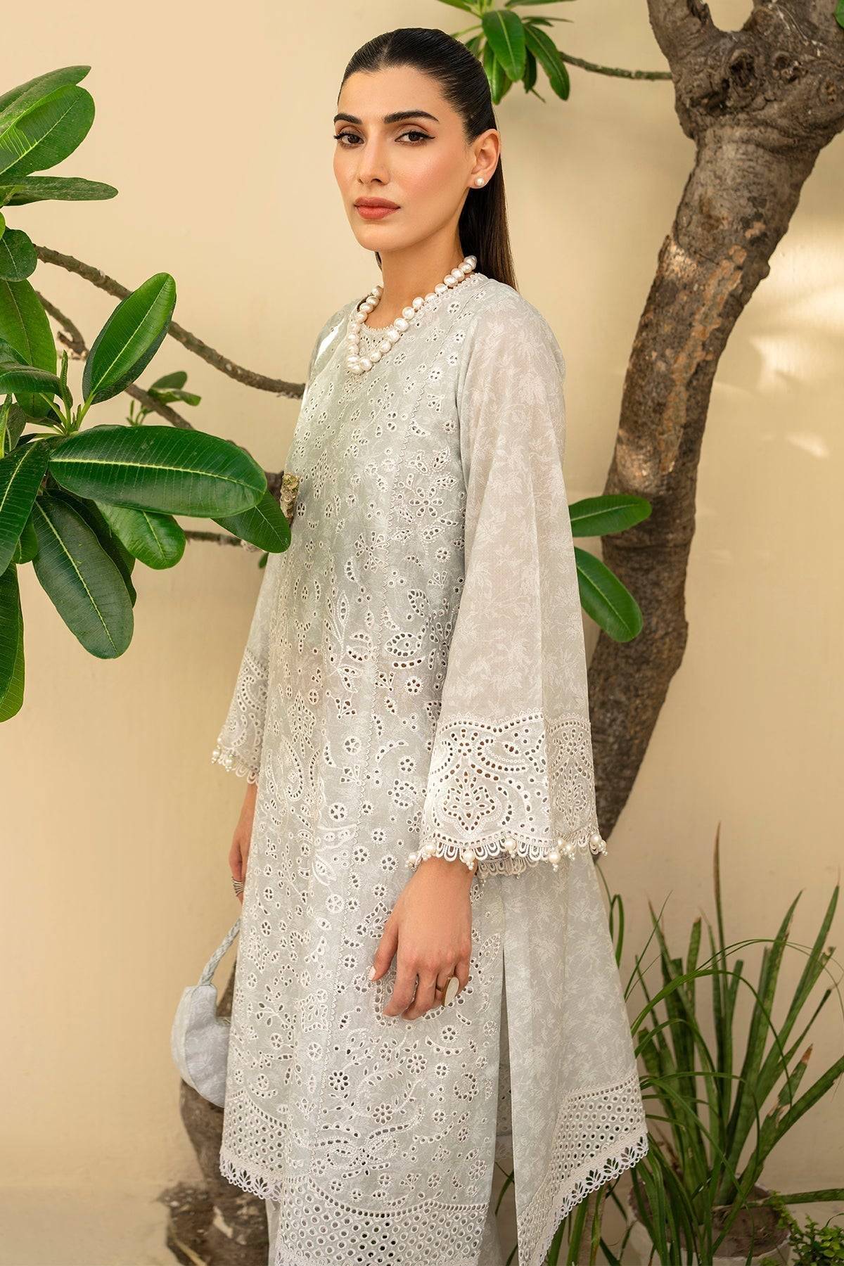 Jazmin | Irish Lawn SS 24 | D2 - Pakistani Designer Dress - by Jazmin | Type: Luxury - 100% Original at Saira Sultan