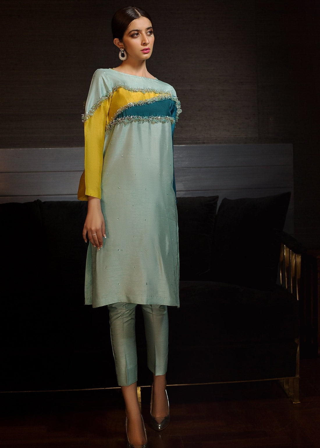 Hana | Serendipity Ready to Wear | Lemongrass Play XS Aqua Blue Raw Silk