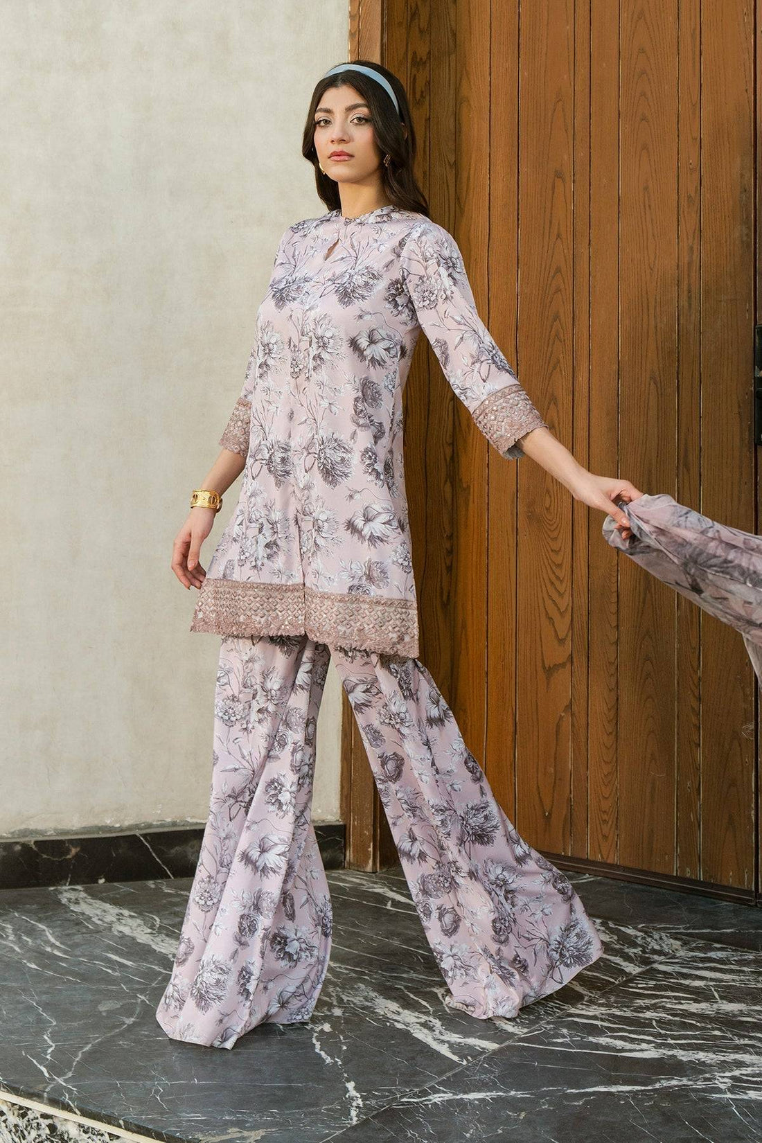 Fahad Hussayn | Lawn Banger | Allium Bloom - Pakistani Designer Dress - by Erum Khan | Type: Ladies Clothes - 100% Original at Saira Sultan