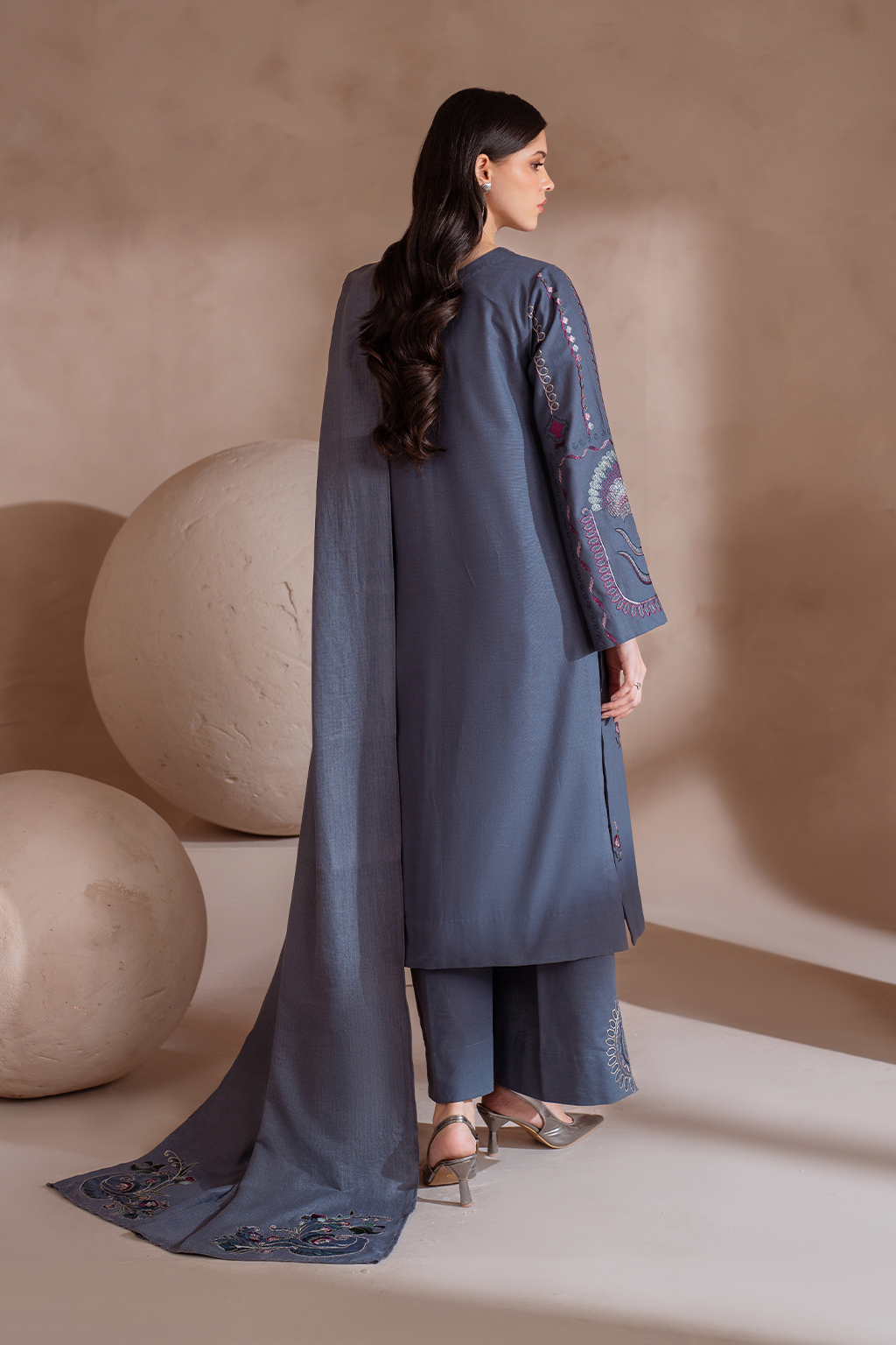 Iznik | Exclusive Winter | UE-360 XS Blue Gray Khaddar