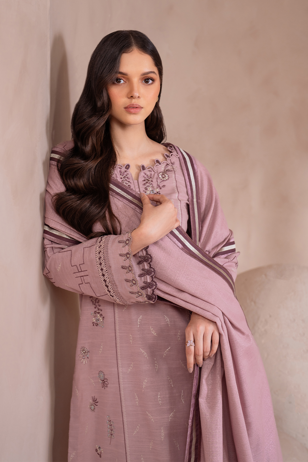 Iznik | Exclusive Winter | UE-371 M Tea Pink Khaddar