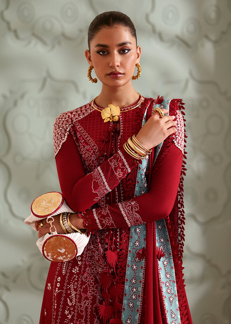 Suffuse | Eid Lawn 25 | INEESA XS Red Organza