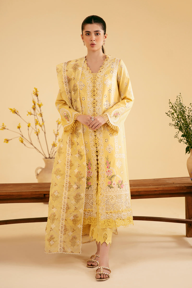 Qalamkar | Qlinekari Luxury Lawn | SQ-12 ZHAIN -  Qalamkar Luxury -  Saira Sultan