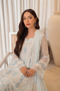Azure | Ensembles Embroidered Formals | Ocean Whisper L Light Blue Chiffon