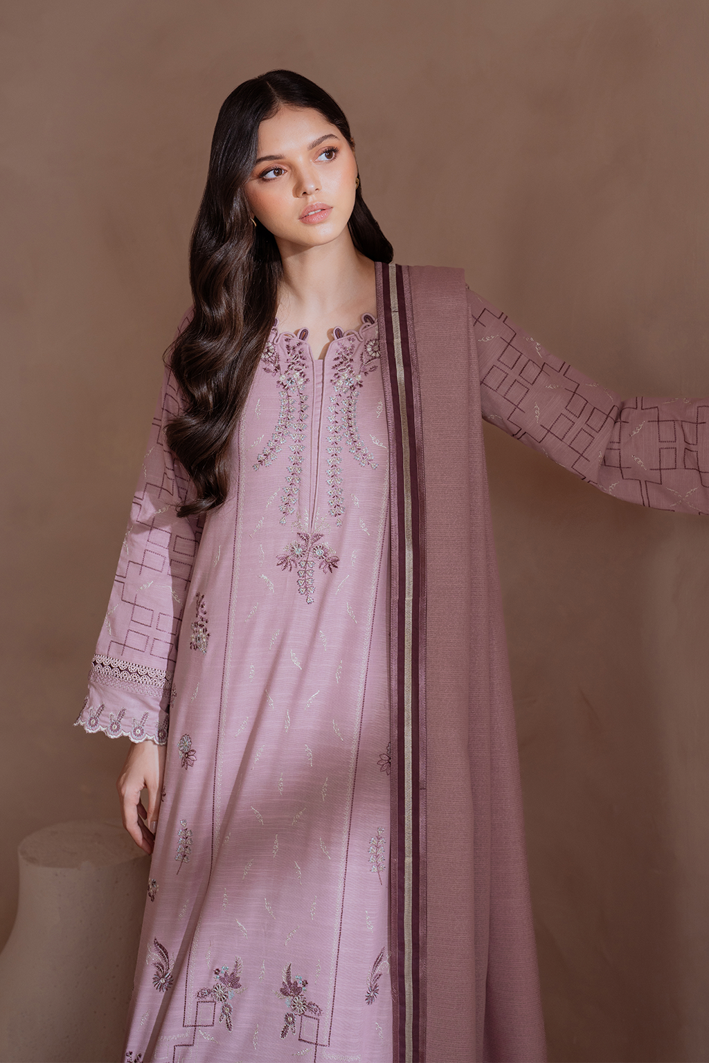 Iznik | Exclusive Winter | UE-371 L Tea Pink Khaddar