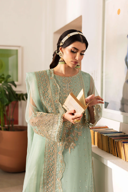 Naqshi | Pareezah Formals | Maiza S Aqua Blue Organza