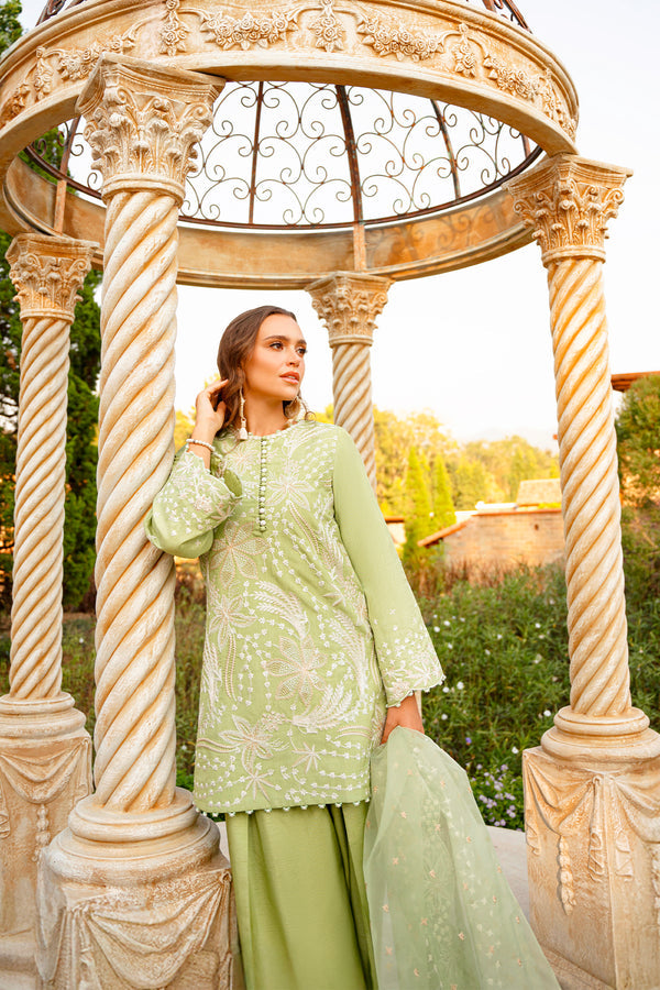 Enzo | Leia Silk Pret | Clara M Pistachio Green Korean Raw Silk