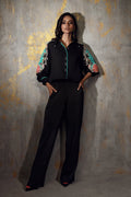 Wardha Saleem | Luxury Pret Fusion Wear | RANA XS Black Silk