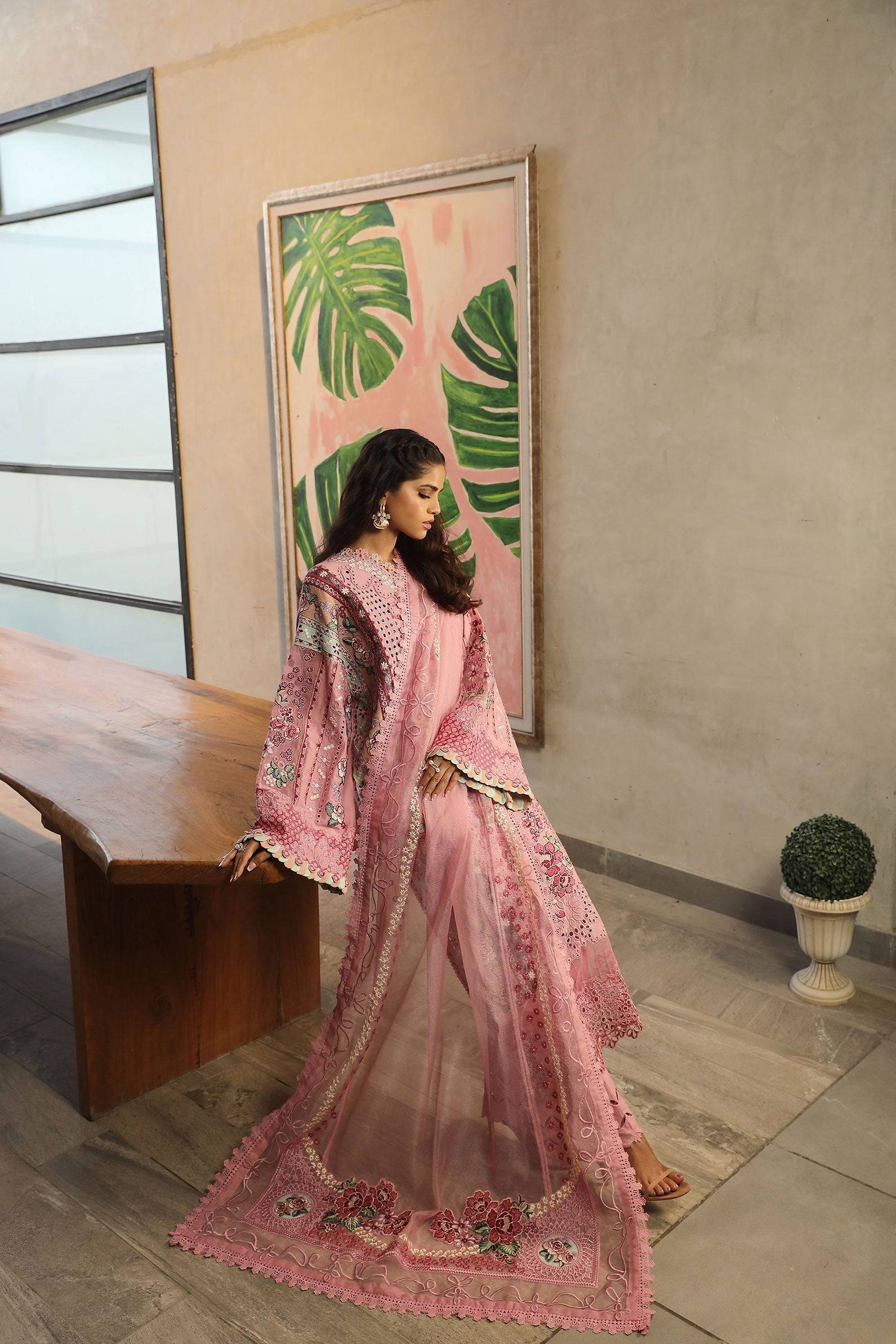 Maryam Hussain | Luxury Lawn 24 | CORAL - Pakistani Designer Dress - by Maryam Hussain | Type: Luxury - 100% Original at Saira Sultan