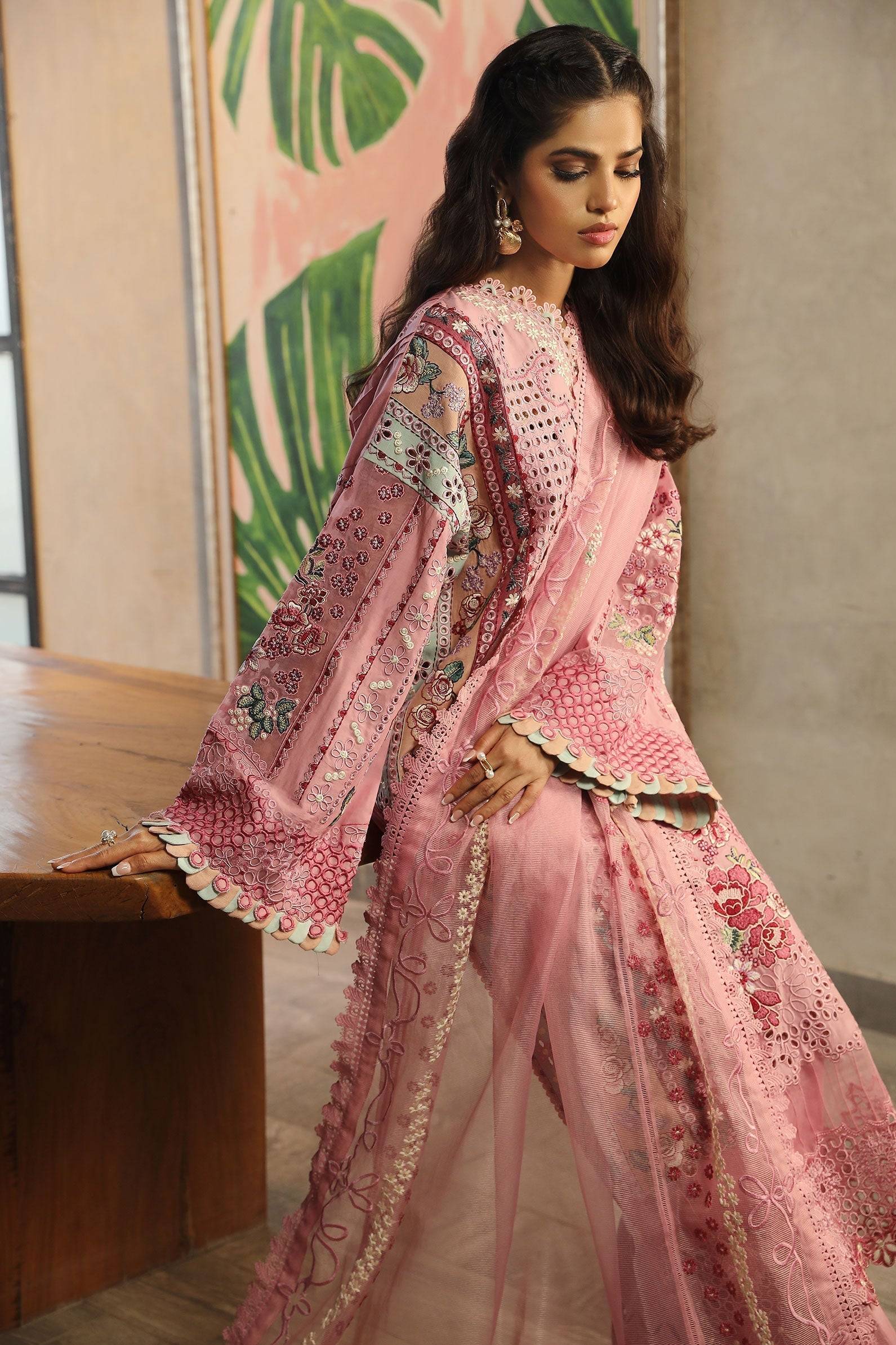Maryam Hussain | Luxury Lawn 24 | CORAL - Pakistani Designer Dress - by Maryam Hussain | Type: Luxury - 100% Original at Saira Sultan