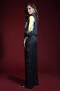 Wardha Saleem | Luxury Pret Fusion Wear | ONYX CORD-SET (2PC) S Black Silk