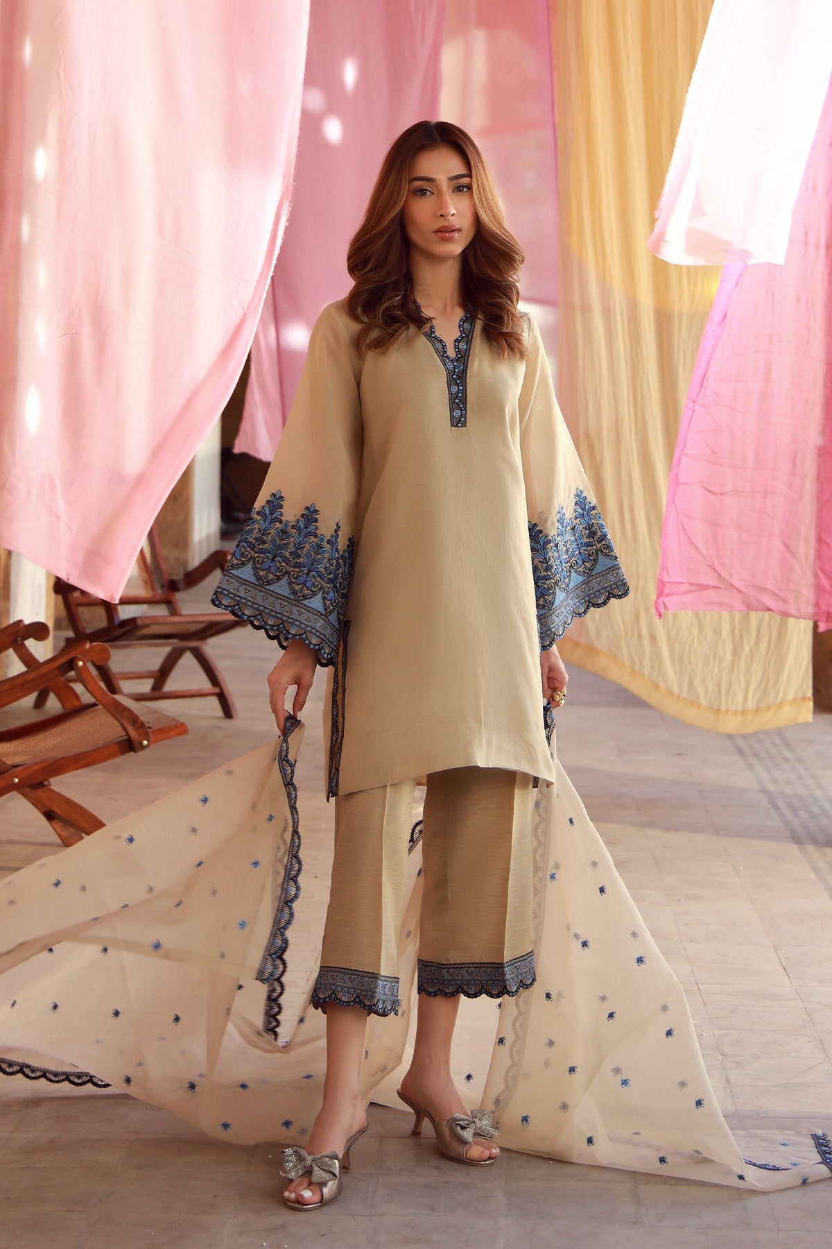 Sahar | Luxe Pret 25 | Gilded Grace S Beige Organza