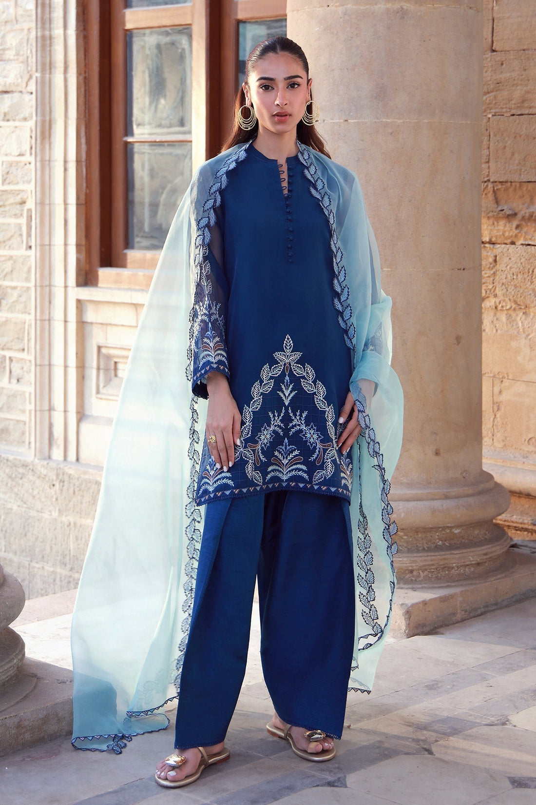 Sahar | Luxe Pret 25 | Aqua Dream S Blue Organza