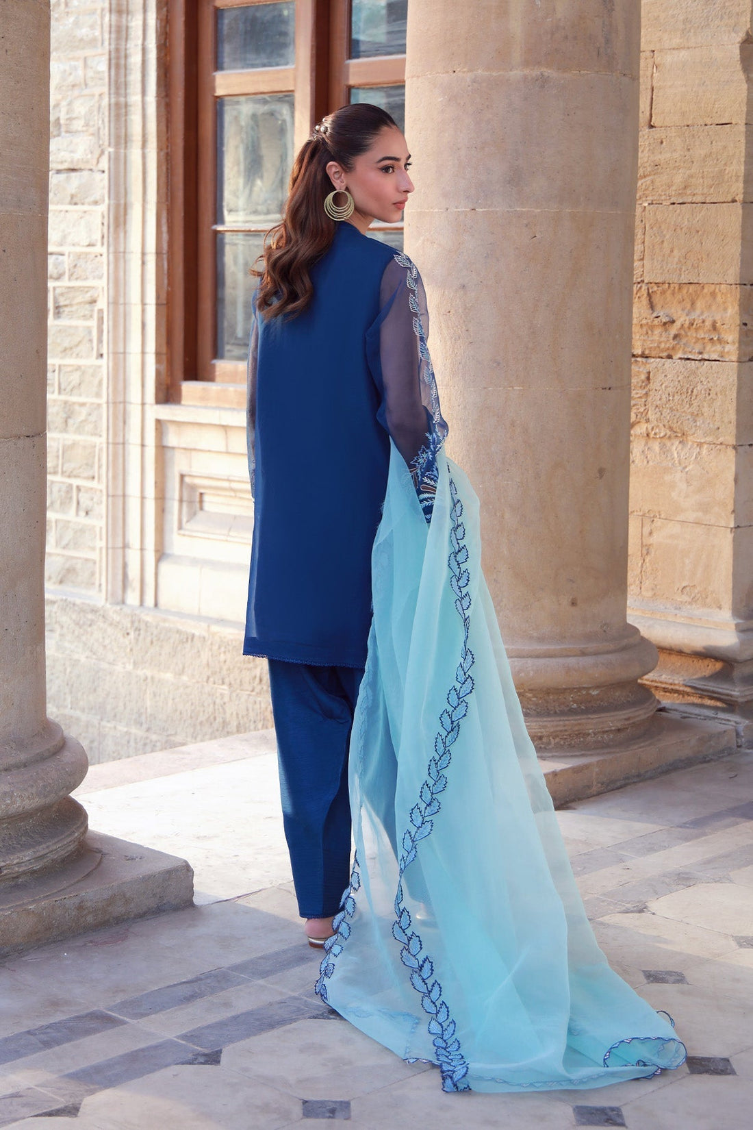 Sahar | Luxe Pret 25 | Aqua Dream S Blue Organza