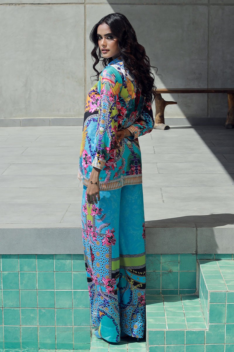 Wardha Saleem | Luxury Pret Fusion Wear | VERA (2PC) XS Aqua Silk