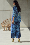 Wardha Saleem | Luxury Pret Fusion Wear | FLORA (2PC) S Blue Silk