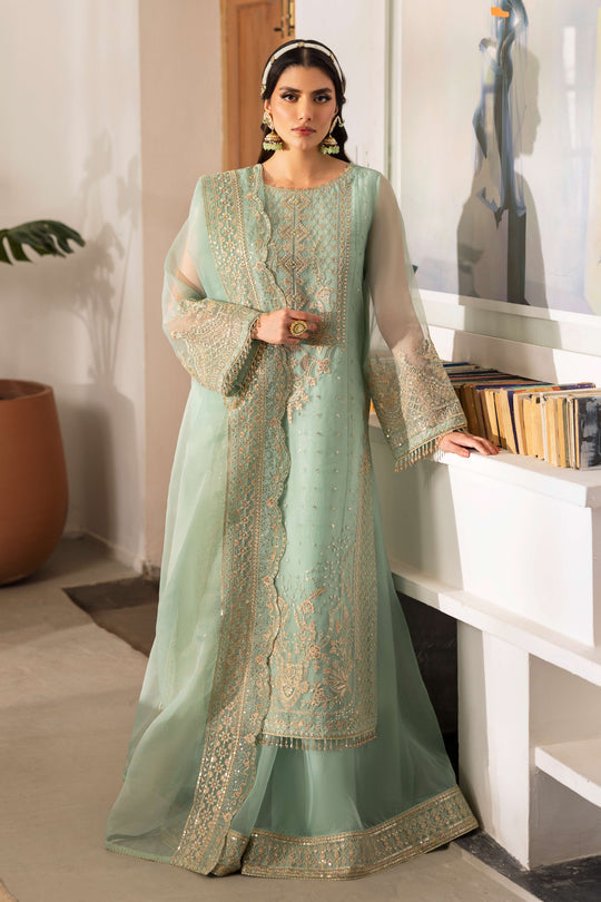 Naqshi | Pareezah Formals | Maiza S Aqua Blue Organza
