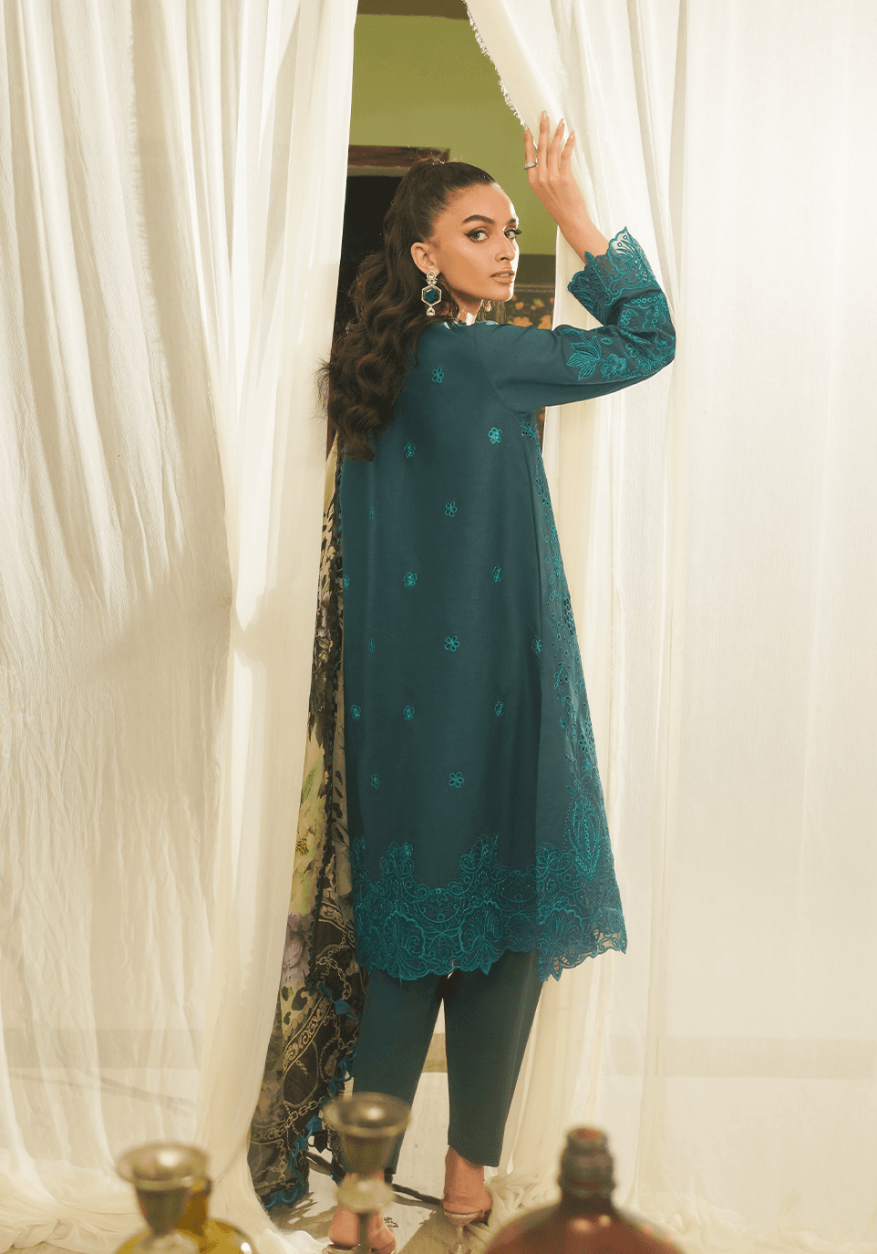 Zarqash | Tresor Luxury Lawn 24 | ZQT 0011 DINA - Pakistani Designer Dress - by Zarqash | Type: Luxury - 100% Original at Saira Sultan