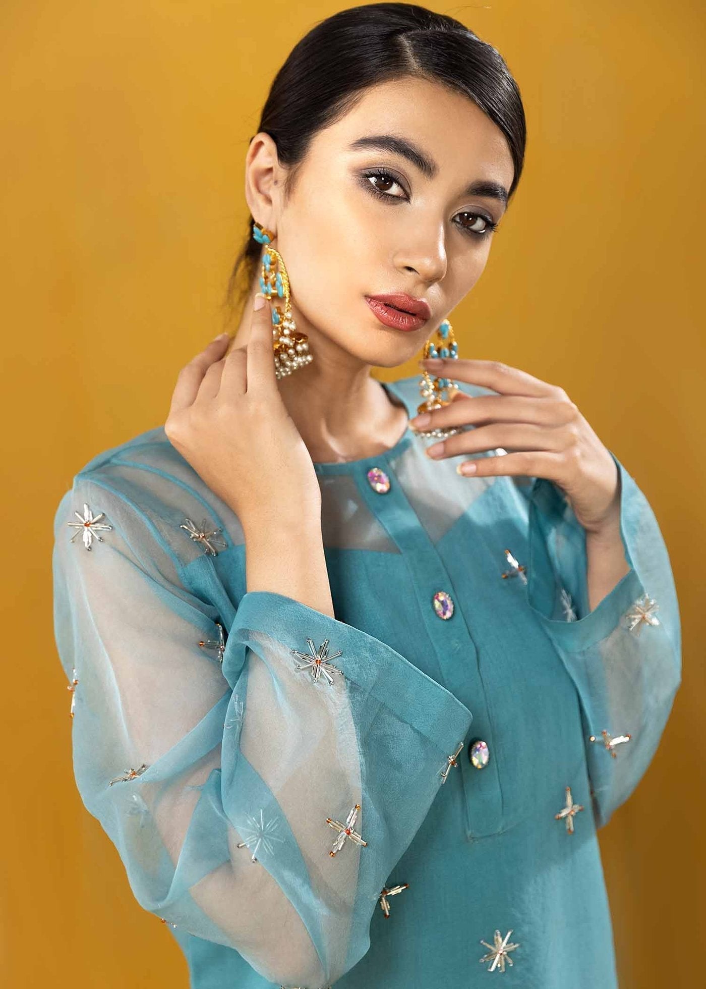 Hana | Vibrant Beyond | Allure-VB-1004 L Teal Raw Silk