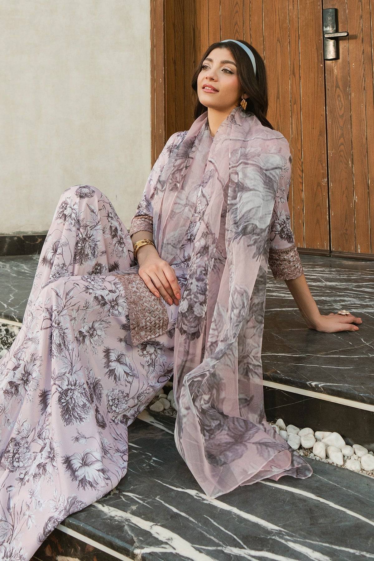 Fahad Hussayn | Lawn Banger | Allium Bloom - Pakistani Designer Dress - by Erum Khan | Type: Ladies Clothes - 100% Original at Saira Sultan