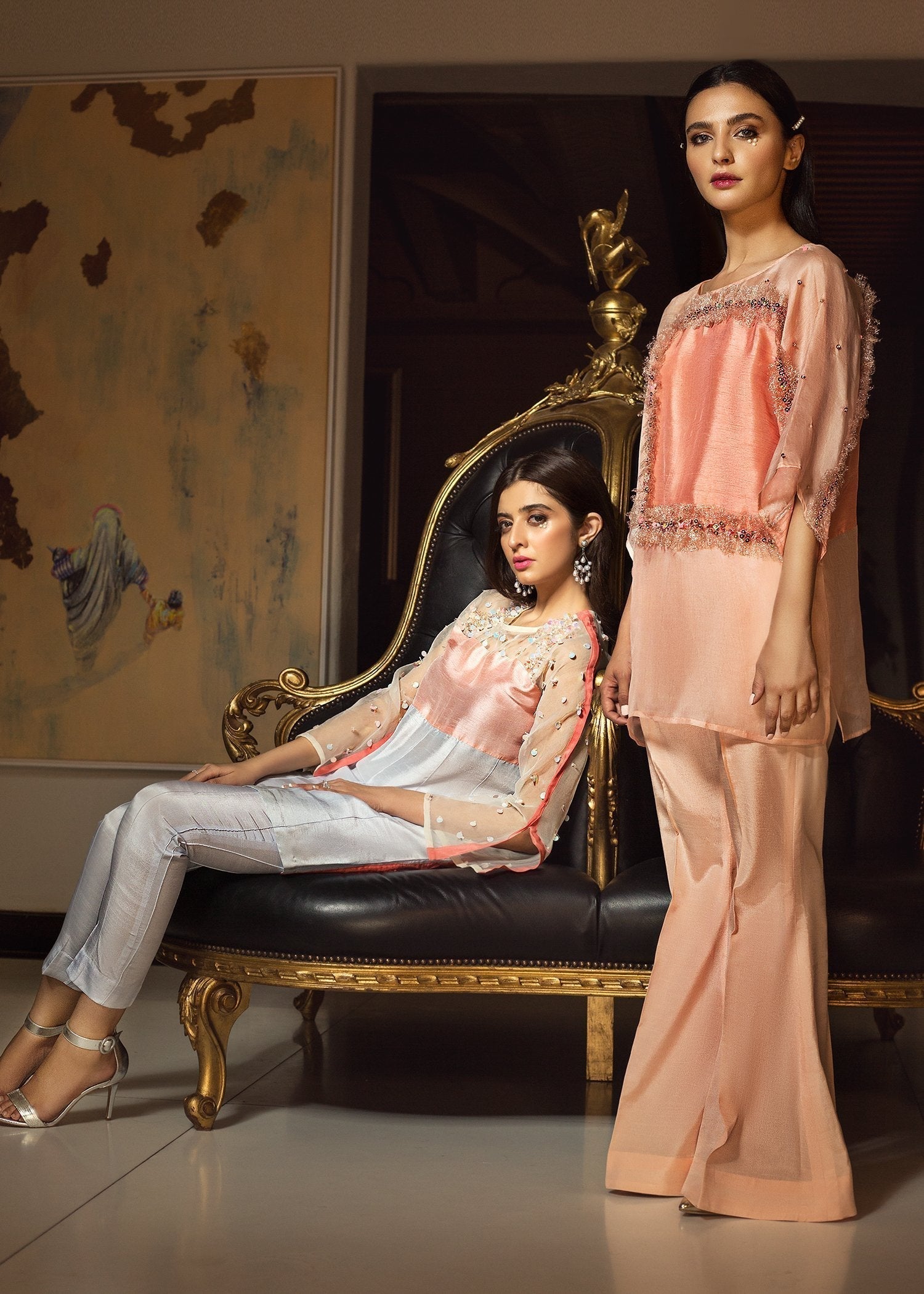 Hana | Serendipity Ready to Wear | Peach Ripple M Peach Raw Silk