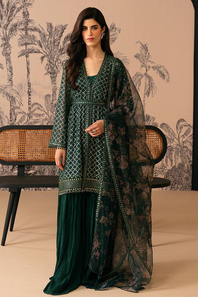 Cross Stitch | Luxe Atelier 24 | VIRIDIAN HAVEN - Pakistani Designer Dress - by Cross Stitch | Type: Luxury - 100% Original at Saira Sultan