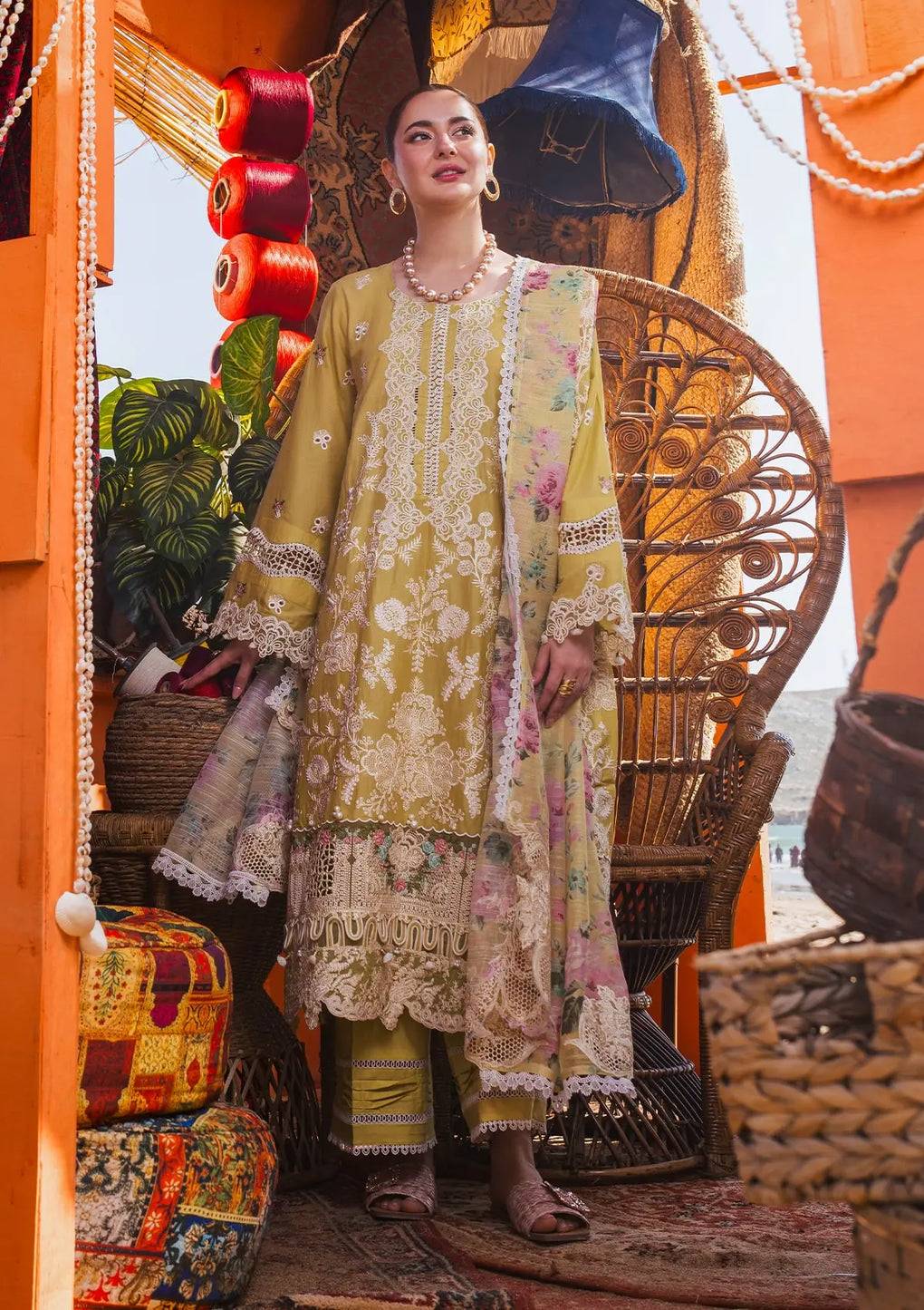 Elaf Premium | Hai Kuch Festive Lawn 24 | EHK-02B Nargis - Pakistani Designer Dress - by Elaf Premium | Type: Luxury - 100% Original at Saira Sultan