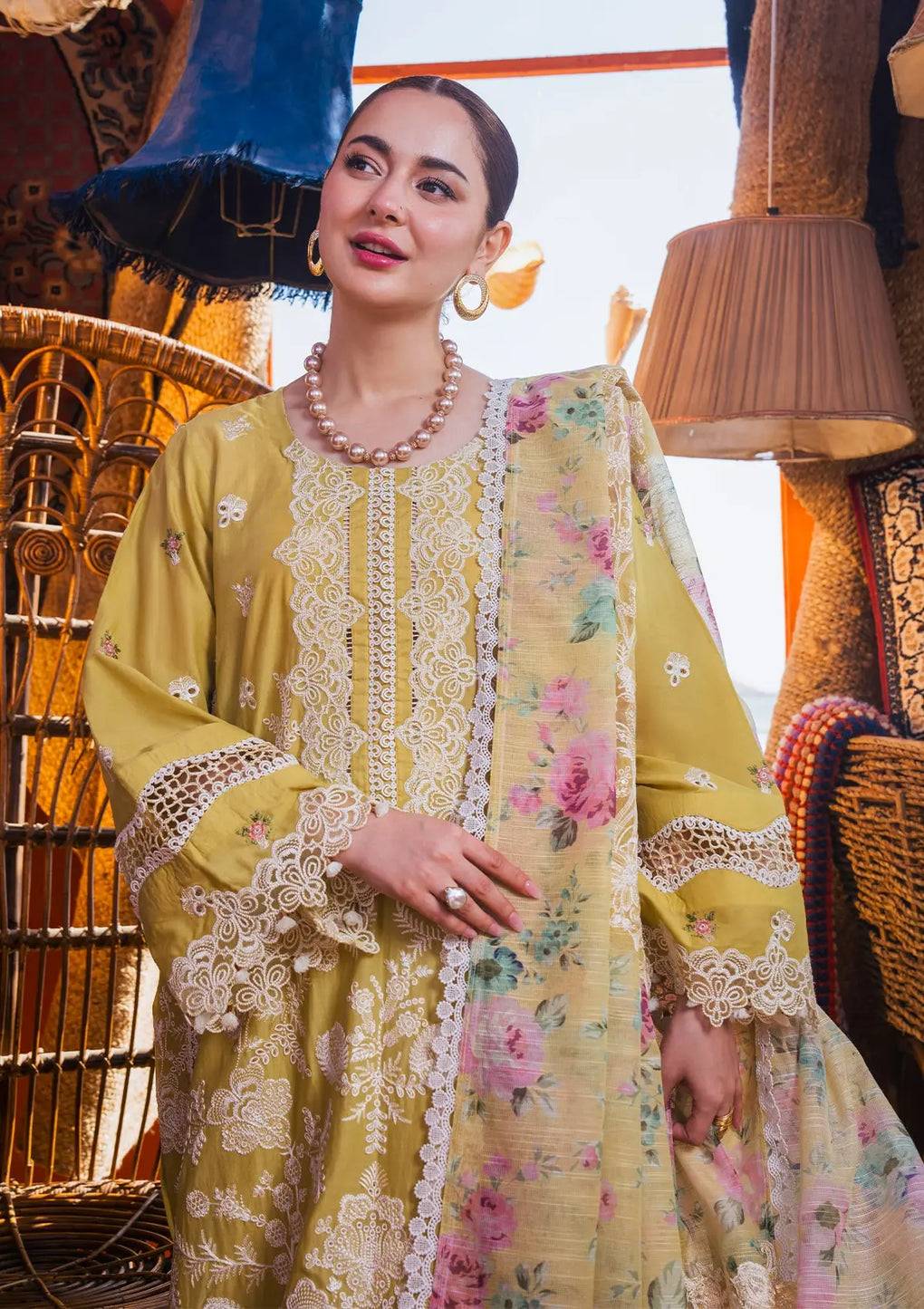 Elaf Premium | Hai Kuch Festive Lawn 24 | EHK-02B Nargis - Pakistani Designer Dress - by Elaf Premium | Type: Luxury - 100% Original at Saira Sultan