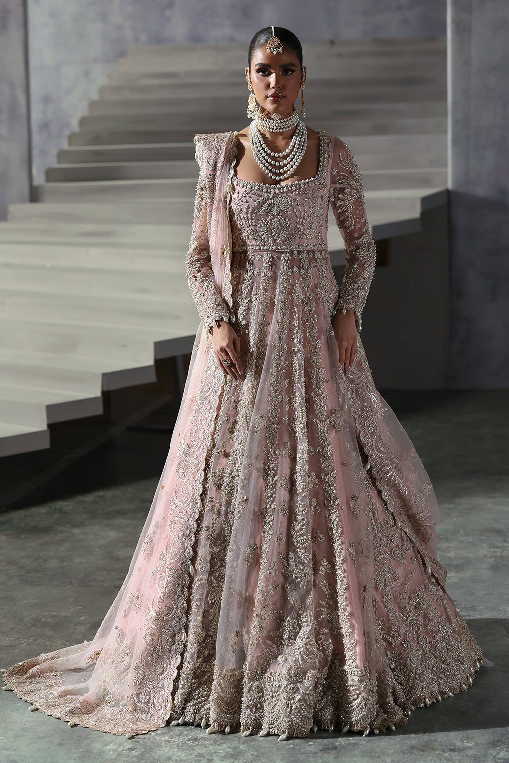 Afrozeh | The Brides Edit 24 | Sofia | Powder pink - Bridal Dress XS